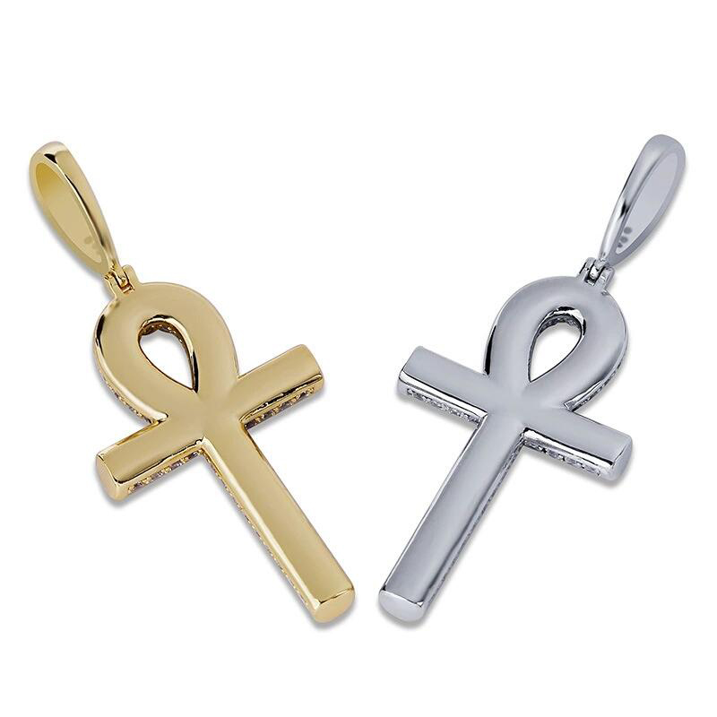 hip hop anhur diamonds pendant necklaces for men women luxury crystal gold silver pendants 18k gold plated ankh chain necklace gifts