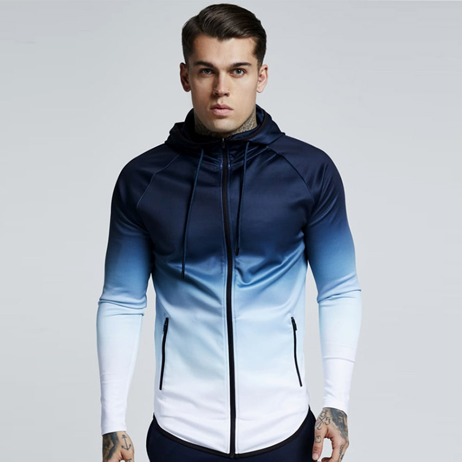 Fashion-spring men jacket fashion gradient color thin hooded sweatshirt mens slim zipper Cardigan brand outerwear hoodies streetwear Top, Purple
Fashion-spring men jacket fashion gradient color thin hooded sweatshirt mens slim zipper Cardigan brand outerwear hoodies streetwear Top, Purple