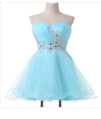 New Simple Cheap Short Prom Dresses With Organza Bead Plus Size Women Formal Evening Cocktail Homecoming Celebrity Party Gowns QC1458