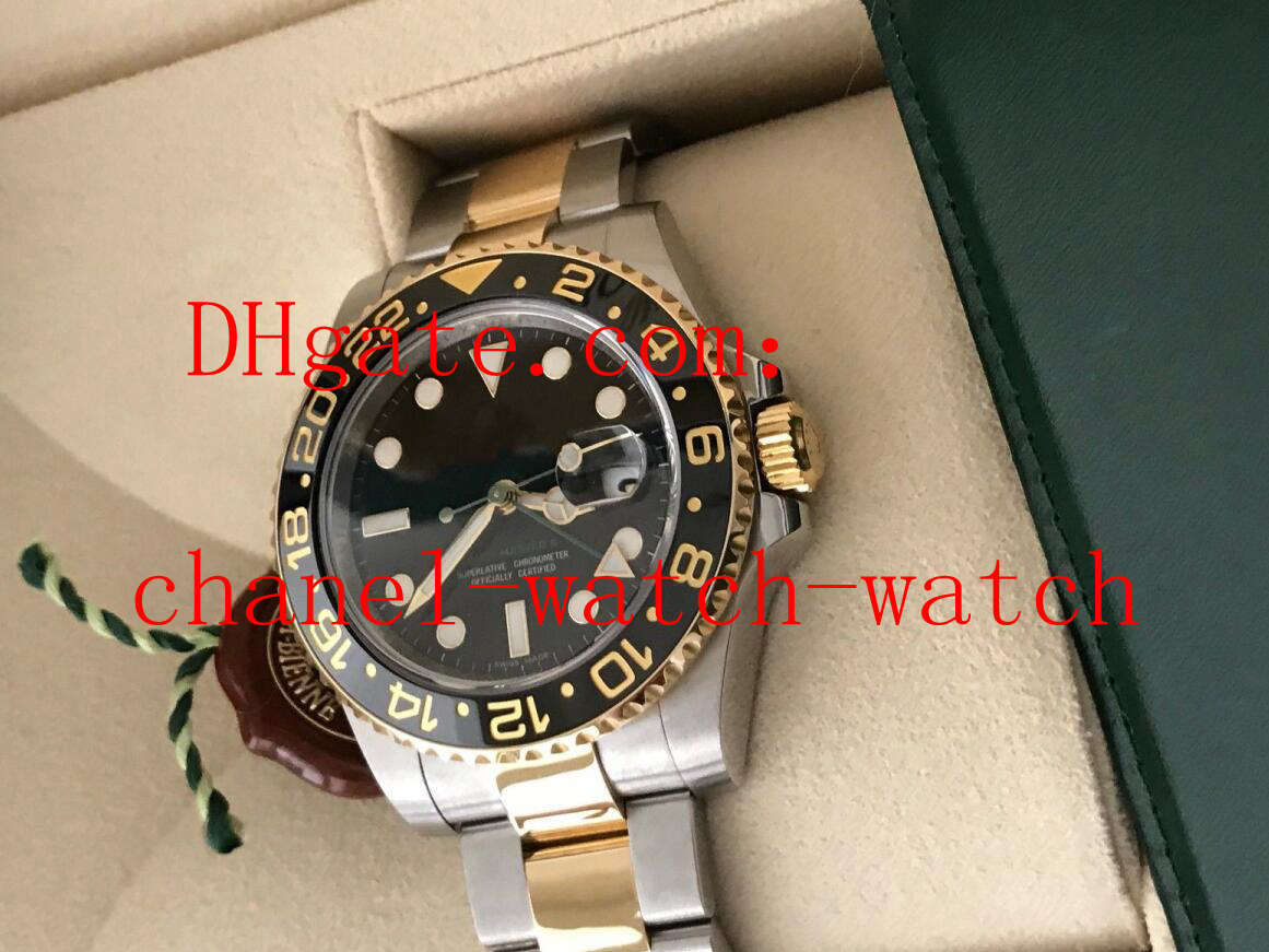 Topselling Men's Watch 18K Gold/Steel GMT Black Dial 40MM 116713 Ceramic Bezel Asia 2813 Movement Automatic Mens Watches
Topselling Men's Watch 18K Gold/Steel GMT Black Dial 40MM 116713 Ceramic Bezel Asia 2813 Movement Automatic Mens Watches