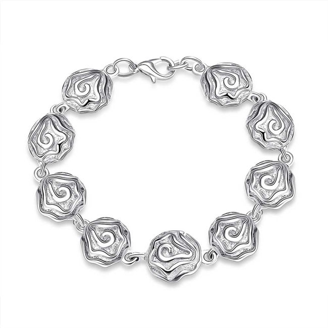 Hot sale best gift 925 silver Full Rose Bracelet DFMCH135,brand new fashion 925 sterling silver plated Chain link bracelets