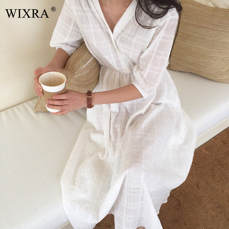 Wixra 2019 Normcore V Neck Dress Loose Women Spring Summer Half Sleeve Elegant Dress Japan Style For Lady, White
Wixra 2019 Normcore V Neck Dress Loose Women Spring Summer Half Sleeve Elegant Dress Japan Style For Lady, White