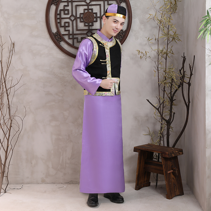 Chinese Traditional men Costume Ancient Prince Cosplay garment Qing Dynasty robe male Ethnic Clothing cheongsam Folk Clothes