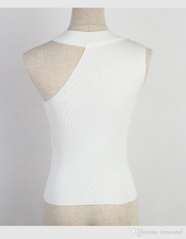 hot sale Women's fashion sexy knit halter vest female solid color casual jacket ladies large size multi-style shirt femme