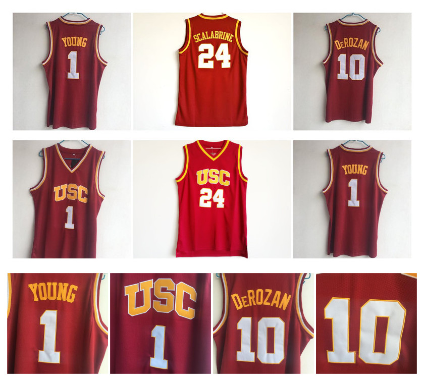 10 DeRozan Jersey USC Southern California 24 Brian Scalabrine 1 Nick Young NCAA College Basketball Jerseys Red 100% Stitching Top Quality !, Black
10 DeRozan Jersey USC Southern California 24 Brian Scalabrine 1 Nick Young NCAA College Basketball Jerseys Red 100% Stitching Top Quality !, Black