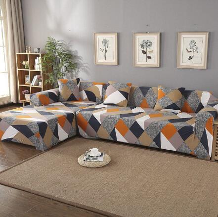 Sofa Cover Set Geometric Couch Cover Elastic for Living Room Pets Corner L Shaped Chaise Longue