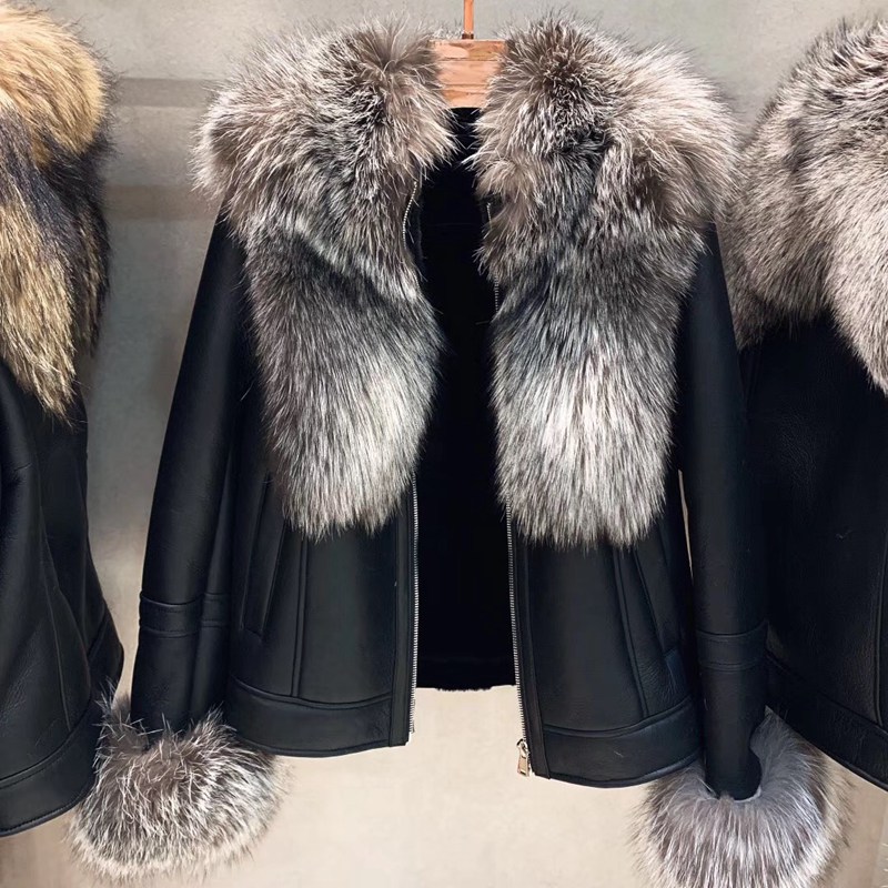 Sheepskin Coat Women Winter Coats 2019 Female Real Fur Coat Raccoon Fur Silver Collar Sheep Skin Leather And Outwear, Raccoon fur collar
Sheepskin Coat Women Winter Coats 2019 Female Real Fur Coat Raccoon Fur Silver Collar Sheep Skin Leather And Outwear, Raccoon fur collar