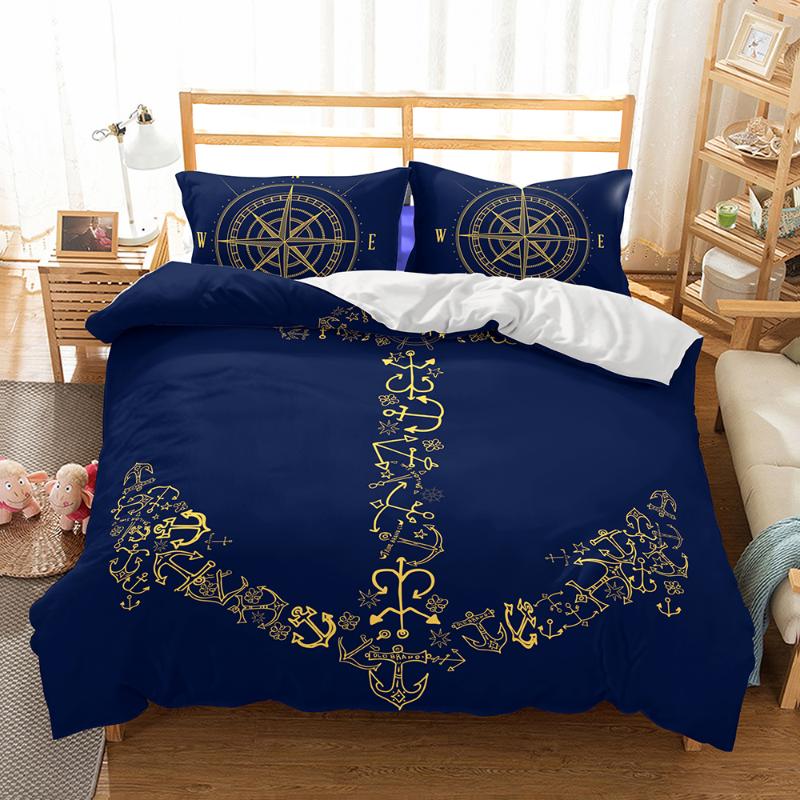 BEST.WENSD Mediterranean bedding Dark blue king size duvet cover with pillow case ship's anchor bed cover Double Quilt set, As picture
BEST.WENSD Mediterranean bedding Dark blue king size duvet cover with pillow case ship's anchor bed cover Double Quilt set, As picture