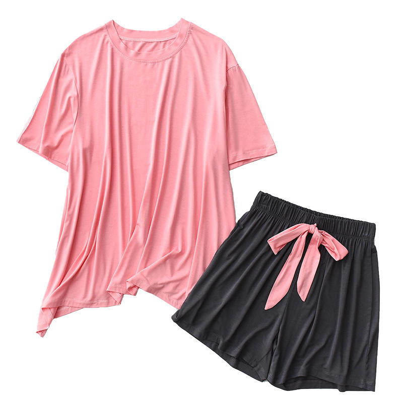 2020 New Modal Pajamas Set Short Women Homewear Summer Comfort Clothing Round Neck+Shorts Pant Female Sleepwear Soft Modal Shirt, Beige and light pink
2020 New Modal Pajamas Set Short Women Homewear Summer Comfort Clothing Round Neck+Shorts Pant Female Sleepwear Soft Modal Shirt, Beige and light pink