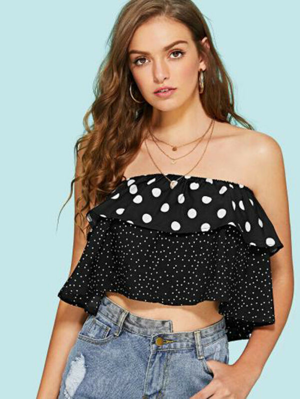 Hirigin Fashion Women Sexy Off Shoulder Sleeveless Strapless Backless Ruffle Crop Top Shirt Tops T-shirt, As pic
Hirigin Fashion Women Sexy Off Shoulder Sleeveless Strapless Backless Ruffle Crop Top Shirt Tops T-shirt, As pic