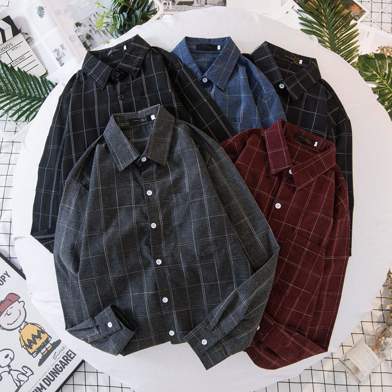 Casual Long Sleeve Shirts Men Plus Size Clothes Students Blouse Loose Plaid Shirt Mens Streetwear Clothing Japanese Style Youth, Gray
Casual Long Sleeve Shirts Men Plus Size Clothes Students Blouse Loose Plaid Shirt Mens Streetwear Clothing Japanese Style Youth, Gray