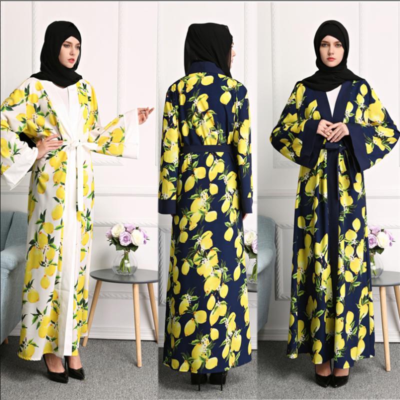 Muslim Women Abaya Lemon Printed Open Kimono Ramadan Islamic Clothing Kaftan Arab Jilbab Middle East Maxi Robe Gown Fashion New
Muslim Women Abaya Lemon Printed Open Kimono Ramadan Islamic Clothing Kaftan Arab Jilbab Middle East Maxi Robe Gown Fashion New
