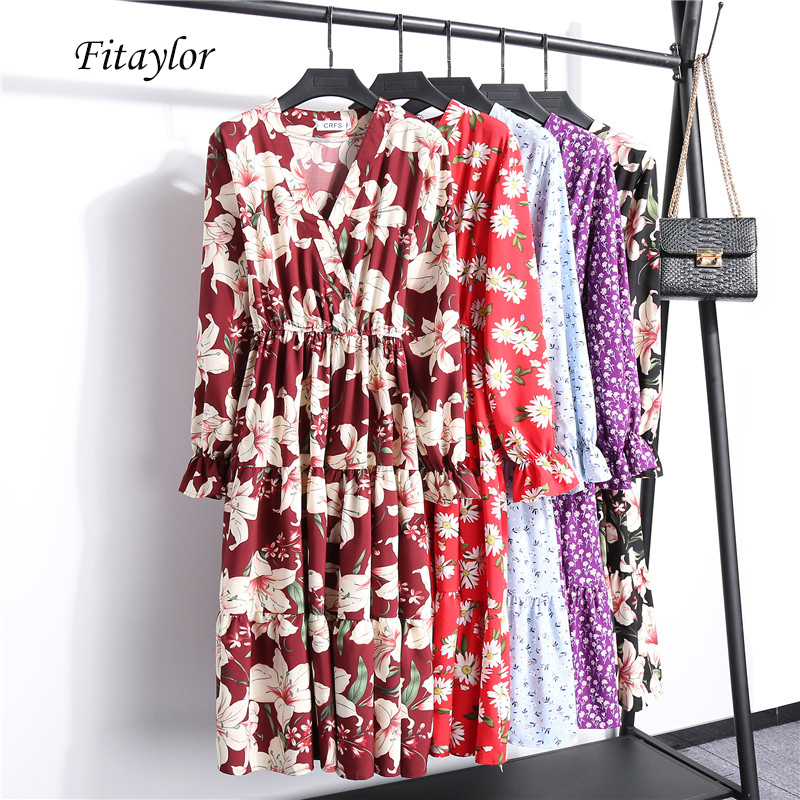 Fitaylor 2020 Spring Vintage Floral Print Long Dress Women V Neck Flare Sleeve Slim Ruffled A-line Dress High Waist Vestidos
Fitaylor 2020 Spring Vintage Floral Print Long Dress Women V Neck Flare Sleeve Slim Ruffled A-line Dress High Waist Vestidos