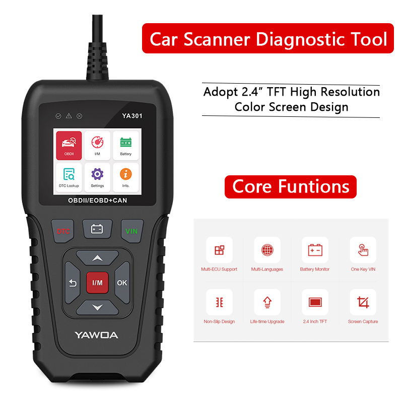 Car Code Reader 2.4" TFT Color Screen OBD2 Scanner Professional Car Diagnostic Tool Electrical Test Tool OBD2 Scanner Automotive
Car Code Reader 2.4" TFT Color Screen OBD2 Scanner Professional Car Diagnostic Tool Electrical Test Tool OBD2 Scanner Automotive