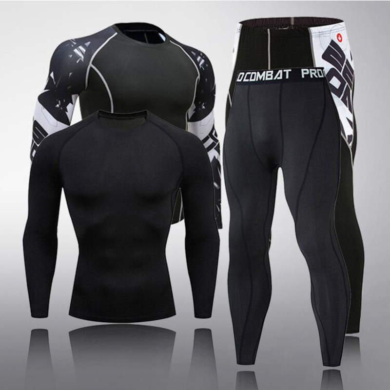 Men's suits Compression clothing Fitness quick-drying T-shirt + leggings 2 piece tracksuit men rashgard male gym joggers men's, Gray
Men's suits Compression clothing Fitness quick-drying T-shirt + leggings 2 piece tracksuit men rashgard male gym joggers men's, Gray