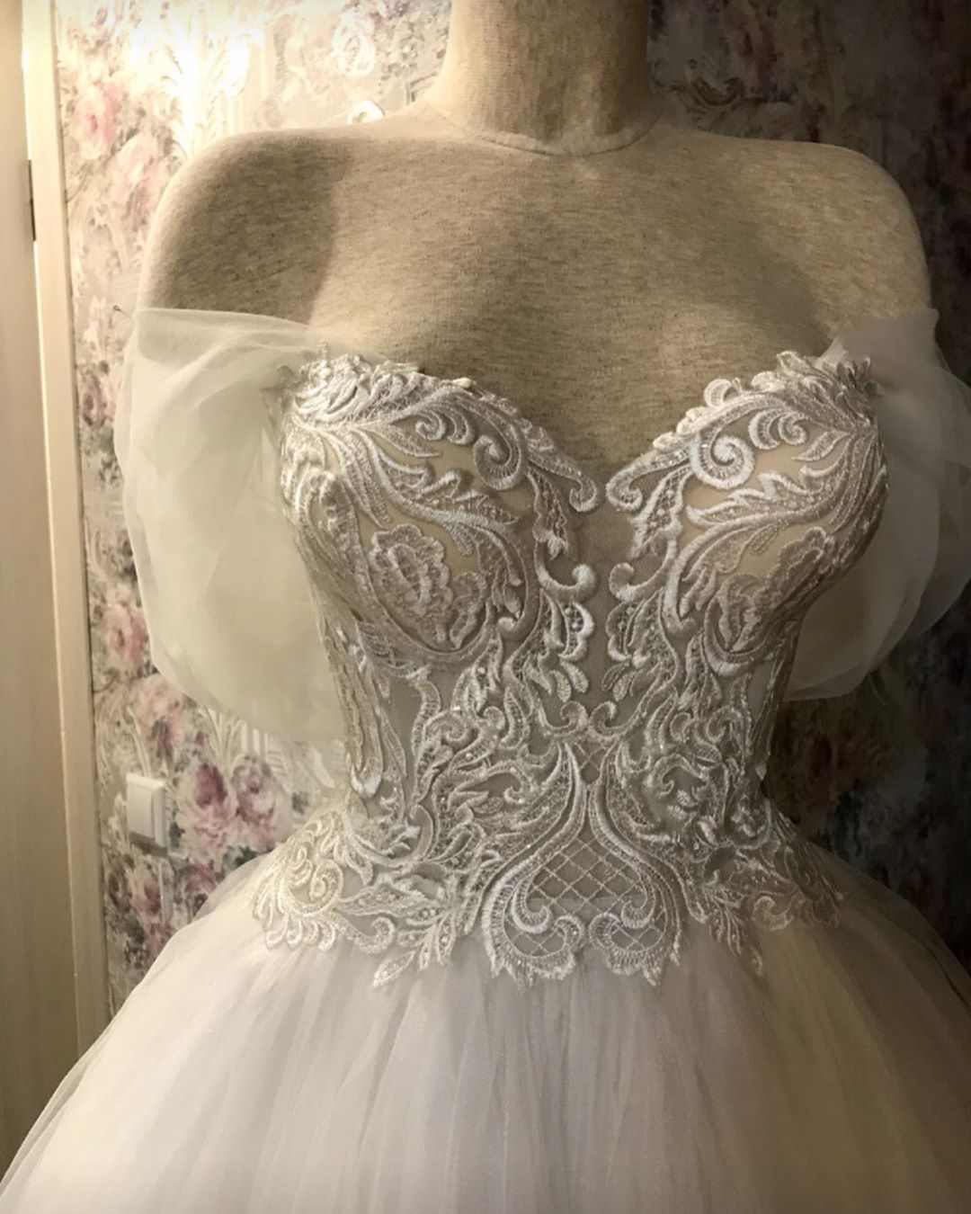 Lace A Charming Line Wedding Dresses Off The Shoulder Neck Short Sleeves Bridal Gowns Tulle Ankle Length Robe De Marie nkle