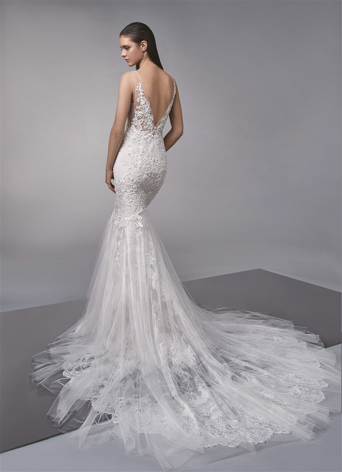 Lace Stunning Mermaid Backless Wedding Dresses V Neck Beaded Bridal Gowns Appliqued Trumpet Tulle Plus Size Robe De Marie