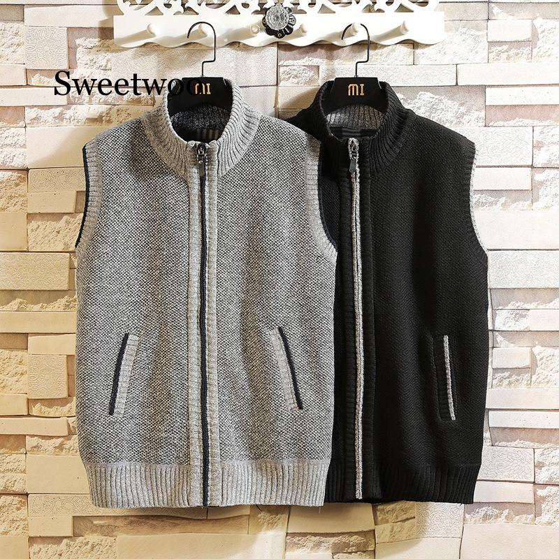 2020 Autumn Winter Men's Wool Sweater Vest Thick Warm Casual Sleeveless Jackets Sweatercoat Cashmere Male Knitted Fleece Vest, Black
2020 Autumn Winter Men's Wool Sweater Vest Thick Warm Casual Sleeveless Jackets Sweatercoat Cashmere Male Knitted Fleece Vest, Black