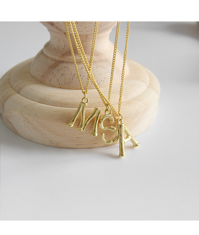Personalized 925 sterling silver jewelry hand-made designer Initial letter A,S and M with Gold Plated necklaces pendant with chains