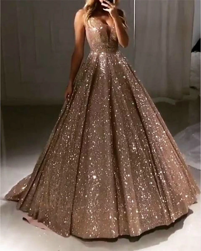 Ball Gown Luxurious Sparkle Quinceanera evening Dress V Neck Sleeveless Sweep / Brush Train Sequined with Pleats Sequin 276, Black;red
Ball Gown Luxurious Sparkle Quinceanera evening Dress V Neck Sleeveless Sweep / Brush Train Sequined with Pleats Sequin 276, Black;red