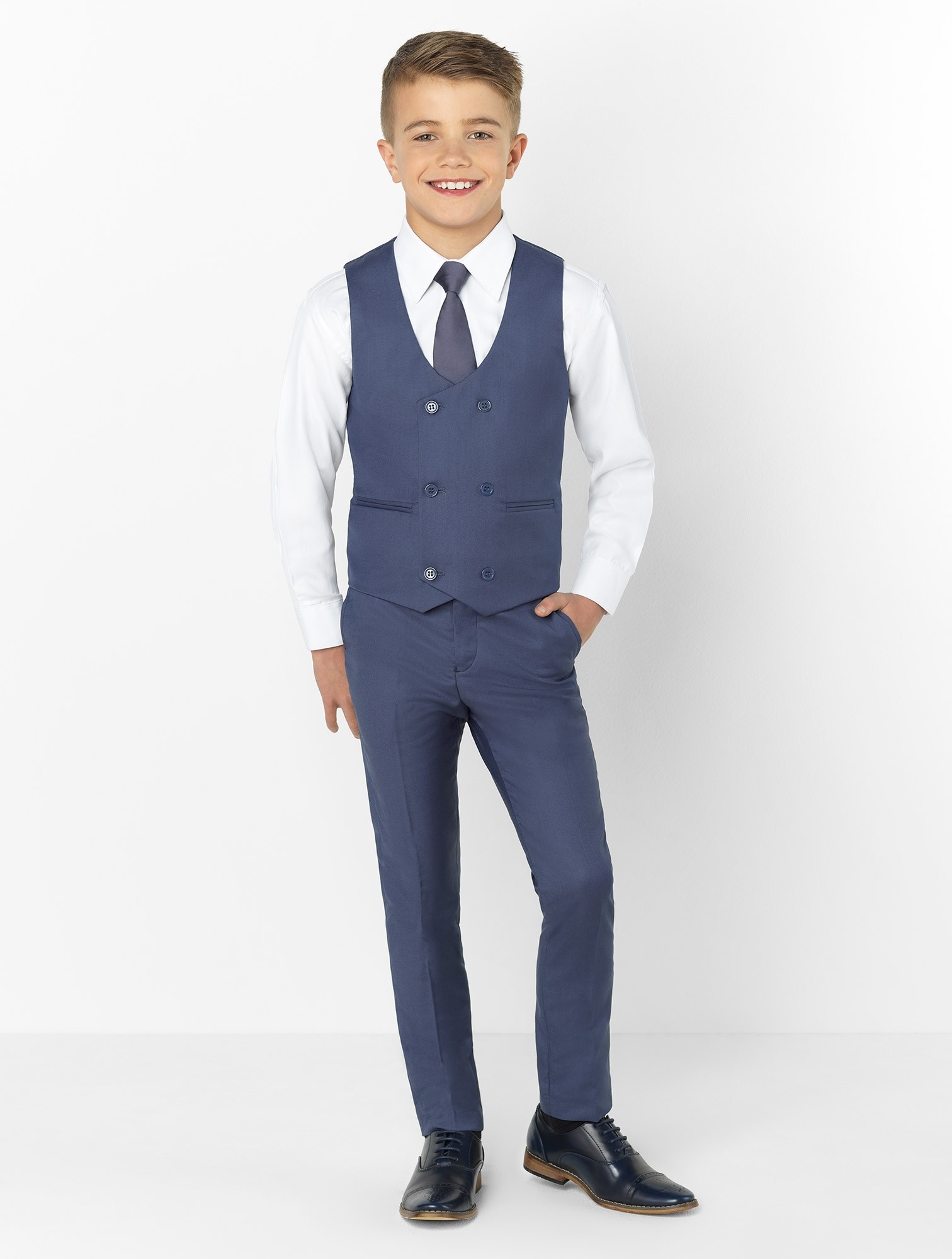 2019 Boy Formal Suits Dinner Tuxedos Little Boy Groomsmen Peaked Lapel Kids Children For Wedding Party Prom Suit Wear (Jackets+Vests+Pants)