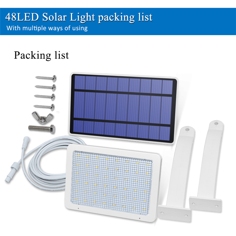 Solar Garden Lamp 48 leds street wall light Outdoor IP65 Integrate Split Porch Lamp for Front Door Yard Patio Pathway Garage