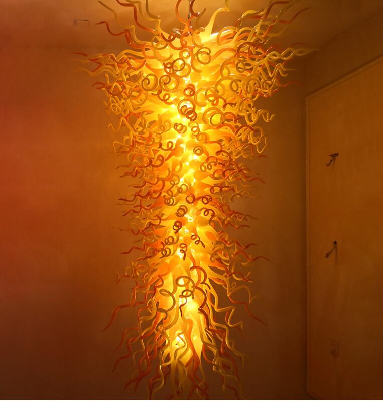 Creative Pendant Lamps Art Decorative Suspension Light Indoor LED Hand Blown Glass Chandelier Lamp for Hotels Large Size