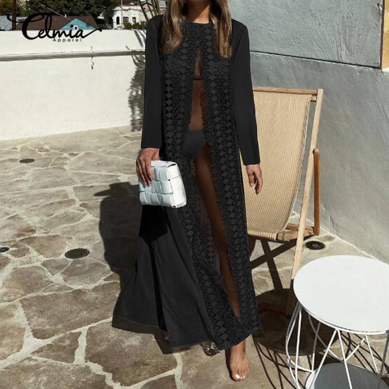 Women Summer Long Kimono Cardigan Celmia Lace Cover up Sheer Sexy Long Sleeve Transparent Blouses Hollow Beach Tops White Shirts, Black
Women Summer Long Kimono Cardigan Celmia Lace Cover up Sheer Sexy Long Sleeve Transparent Blouses Hollow Beach Tops White Shirts, Black
