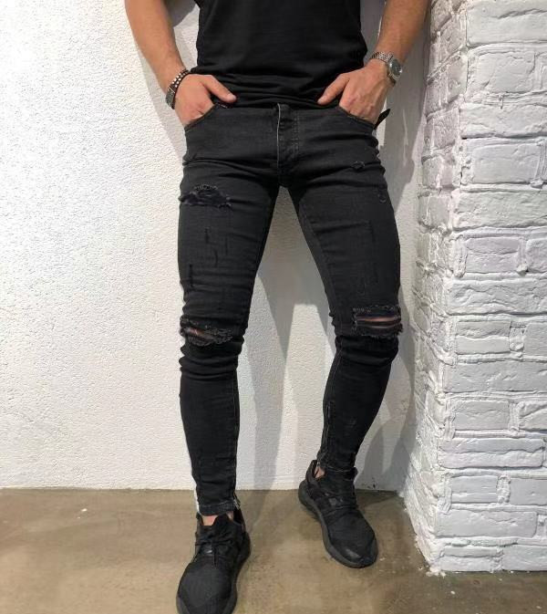 Mens Designer Jeans Slim Fit Ripped Fashion High Street Knee Holes Pants White Striped Black Jeans 
Mens Designer Jeans Slim Fit Ripped Fashion High Street Knee Holes Pants White Striped Black Jeans