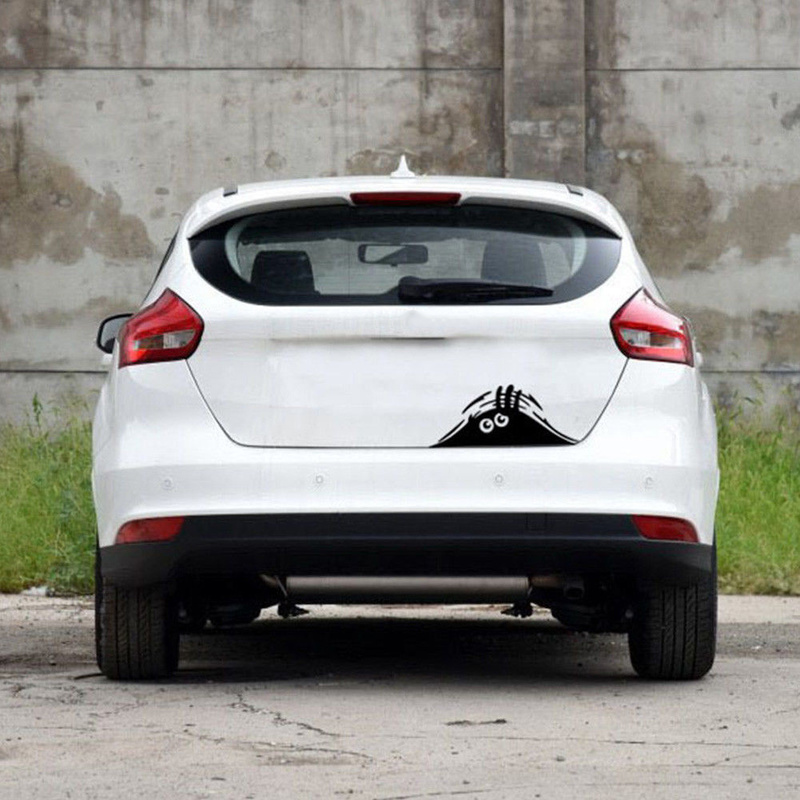 Black Car Styling Accessories Reflective Fashion Funny Peeking Monster Car Sticker Vinyl Decal Decorate Waterproof Stickers