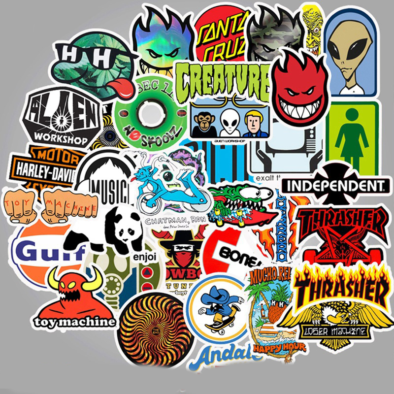 50pcs Fashion Car Stickers Graffiti Stickers Decal Sticker for Guitar Laptop Macbook Water Cup Luggage Fridge Skateboard Bicycle