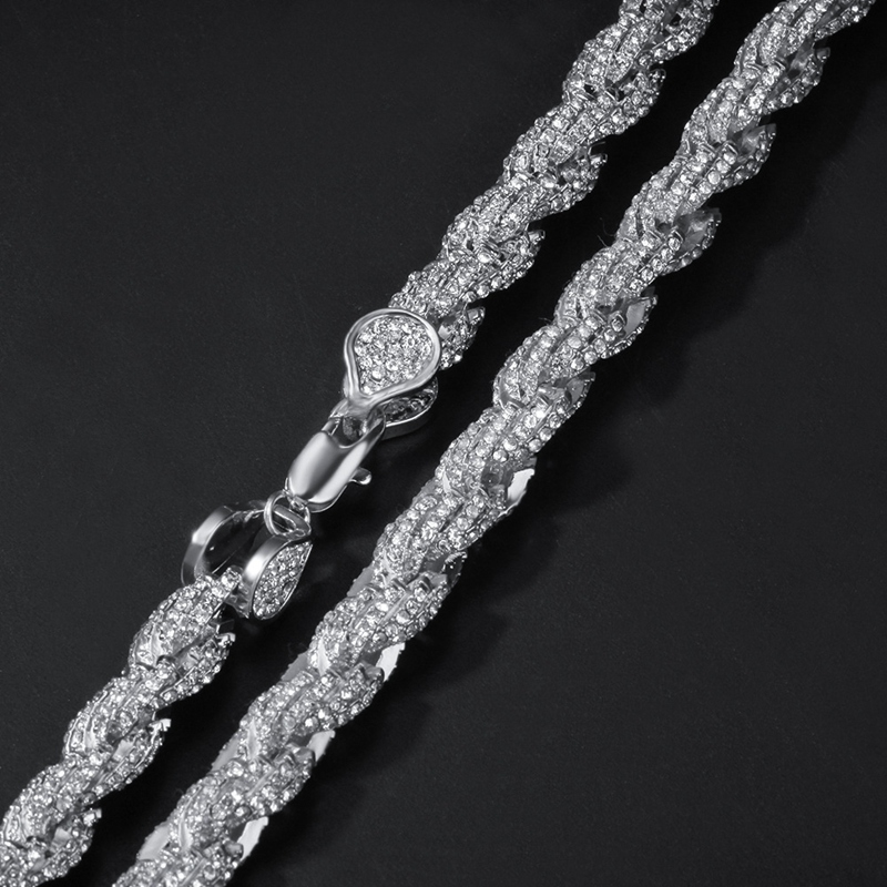 Iced Out Chains Necklaces Fashion Hip Hop Bling Chain Jewelry Men Rose Gold Silver Necklace