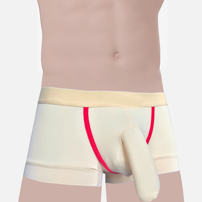 Men's Ice Silk Underwear Pants Gun Egg Elephant penis sleeve Sexy U Convex Low Waist Short Pants underwear men gay boxers
