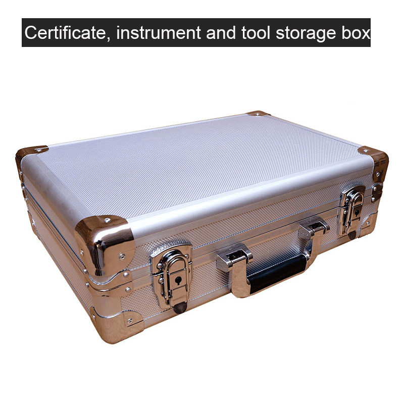 Large silver aluminum alloy toolbox password box suitcase certificate box storage instrument safe file case
Large silver aluminum alloy toolbox password box suitcase certificate box storage instrument safe file case
