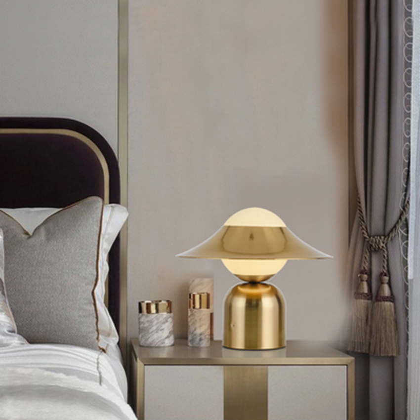 Modern Metal Mushroom Table Lamps Lighting Nordic Bar Living Room Lights Bedroom Bedside Study Decor Desk Light Fixtures