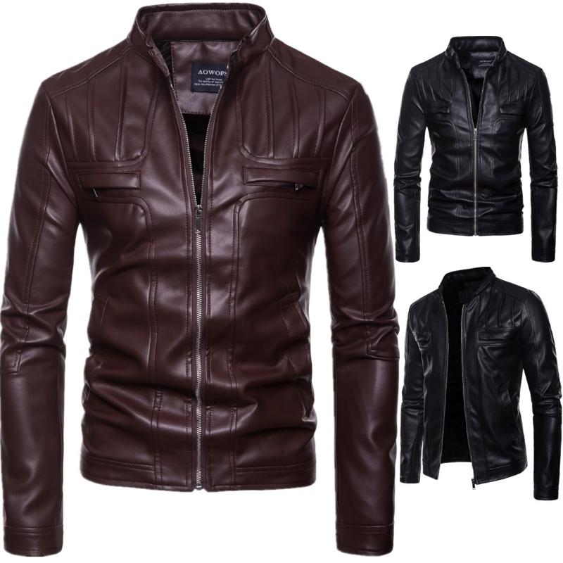 Leather Jacket Men European Yard Men' Motorcycle Collar Leather Jacket Pleated Side Seam Pocket Zipper Slim, Black
Leather Jacket Men European Yard Men' Motorcycle Collar Leather Jacket Pleated Side Seam Pocket Zipper Slim, Black