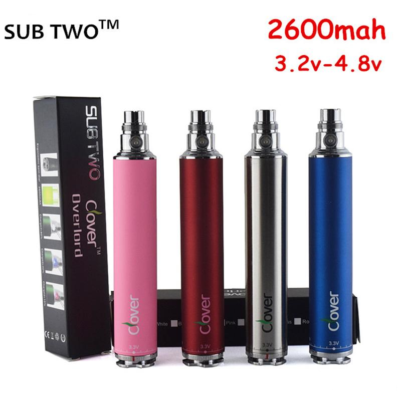 Top selling original Clover overlord twist 3.2v to 3.8v variable voltage battery 2600mAh E Cigarette Battery for 510 thread atomizers
Top selling original Clover overlord twist 3.2v to 3.8v variable voltage battery 2600mAh E Cigarette Battery for 510 thread atomizers