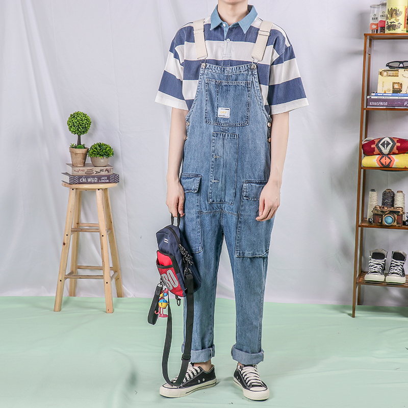 Japanese men' fashion simple bib susperdens pants men light blue suspenders pants loose hip hop jeans
Japanese men' fashion simple bib susperdens pants men light blue suspenders pants loose hip hop jeans