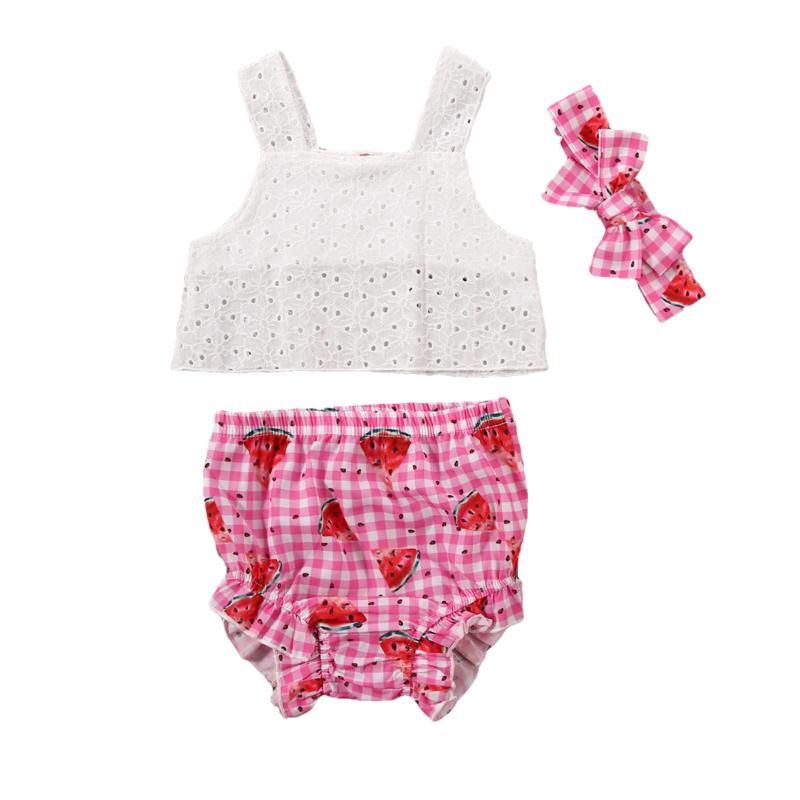Baby Summer Clothing 3PCS Newborn Baby Girl Outfits Sleeveless Tops Vest + Watermelon Tutu Shorts Pants + Headband, As pic
Baby Summer Clothing 3PCS Newborn Baby Girl Outfits Sleeveless Tops Vest + Watermelon Tutu Shorts Pants + Headband, As pic