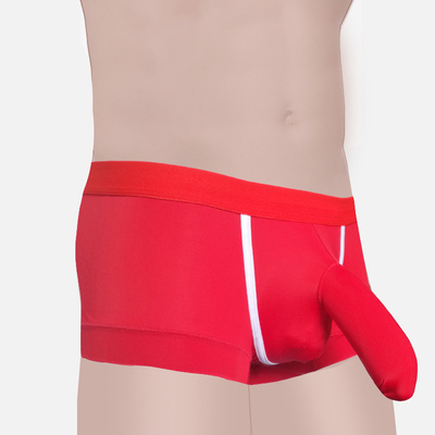 Men's Ice Silk Underwear Pants Gun Egg Elephant penis sleeve Sexy U Convex Low Waist Short Pants underwear men gay boxers