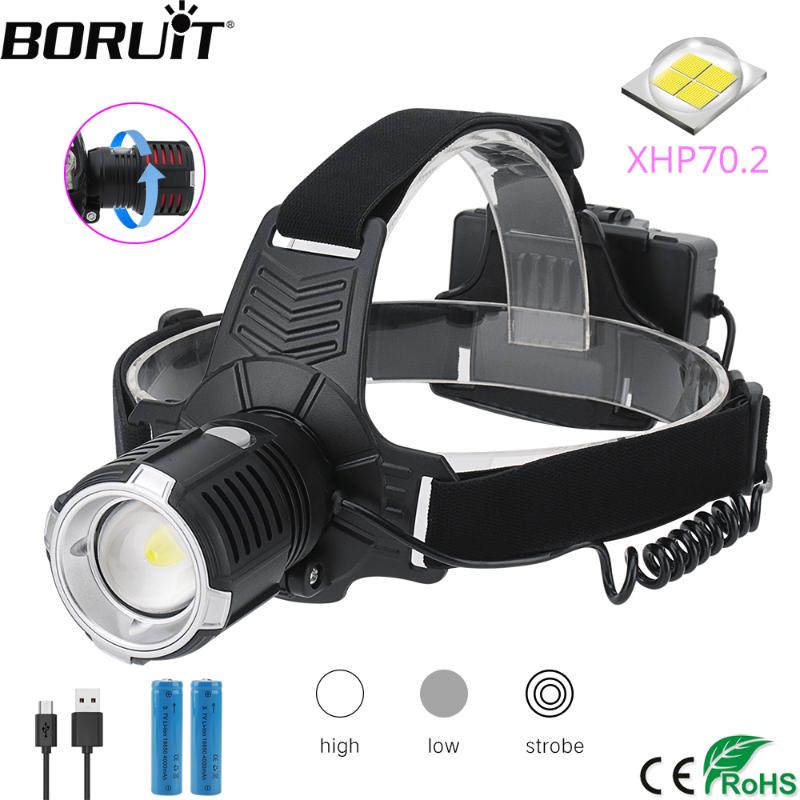 BORUiT 4000LM XHP70.2 LED Headlamp 3-Mode Zoom Headlight USB Rechargeable Head Torch Camping Hunting 18650 Battery
BORUiT 4000LM XHP70.2 LED Headlamp 3-Mode Zoom Headlight USB Rechargeable Head Torch Camping Hunting 18650 Battery