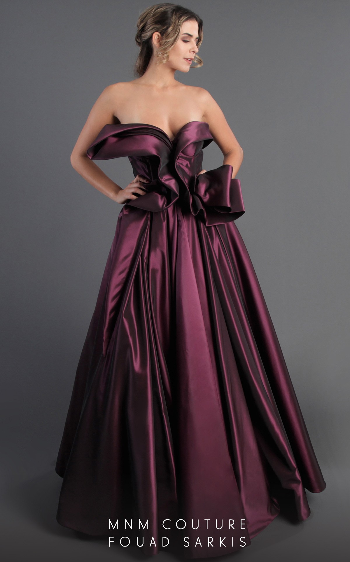 Dark Purple Evening Gowns Sweetheart Satin Ruffles A Line Sweep Train Custom Made Prom Dress Cheap Formal Party Dress