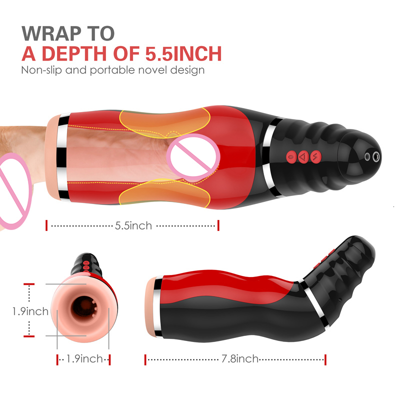 New Oral Sucks Male Masturbator Deep Throat Clip Suction Sex Machine Induced Vibration Sex Moan Intimate Goods Sex Toys for Men Y191011