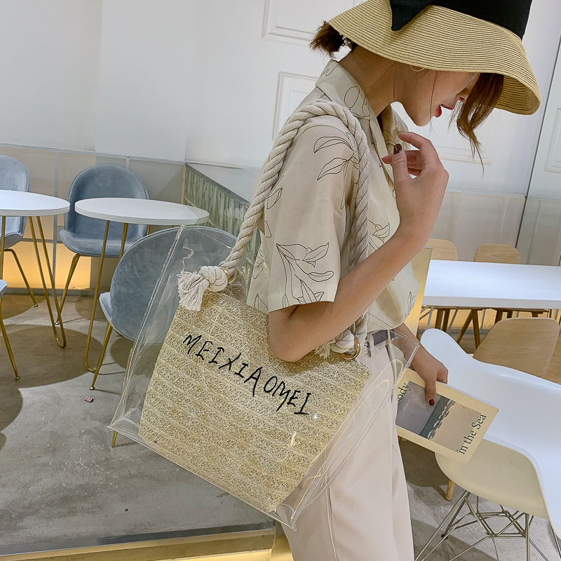 Fashion new transparent square straw bags for women 2020 white beach bags large summer leisure female crossbody high quali, Khaki
Fashion new transparent square straw bags for women 2020 white beach bags large summer leisure female crossbody high quali, Khaki