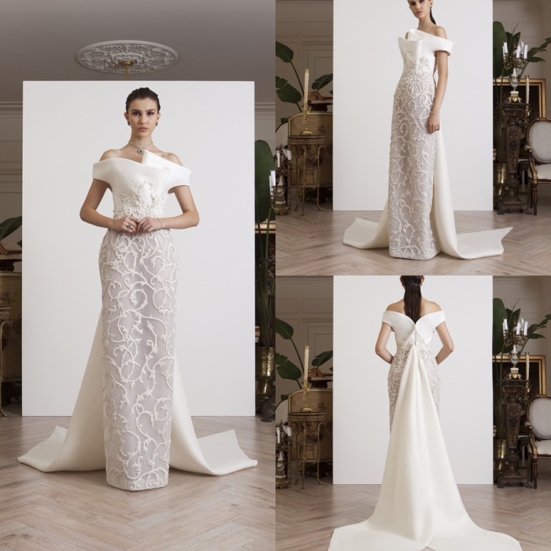 2019 Azzi & Osta White Prom Dresses Satin Lace Embroidery Off The Shoulder Long Evening Dress Custom Made Special Occasion Gowns, Light yellow
2019 Azzi & Osta White Prom Dresses Satin Lace Embroidery Off The Shoulder Long Evening Dress Custom Made Special Occasion Gowns, Light yellow