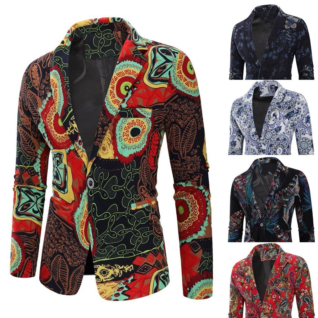 Jackets Male Brand 2019 jaqueta masculino Mens Vintage Ethnic Printed Dress Floral Suit Slim Fit Blazer Jacket -3XL Five Colors
Jackets Male Brand 2019 jaqueta masculino Mens Vintage Ethnic Printed Dress Floral Suit Slim Fit Blazer Jacket -3XL Five Colors