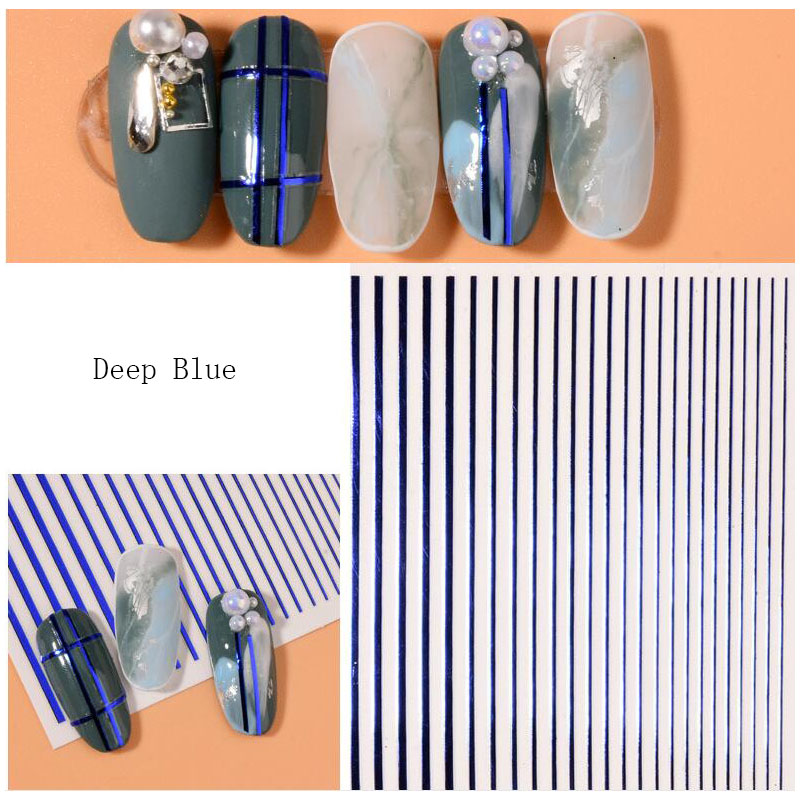 1pcs Nail Sticker Colorful Stripe Lines On Nails Nail Art Decoration 3D Sticker DIY Tips Manicure Tools, Deep blue
1pcs Nail Sticker Colorful Stripe Lines On Nails Nail Art Decoration 3D Sticker DIY Tips Manicure Tools, Deep blue