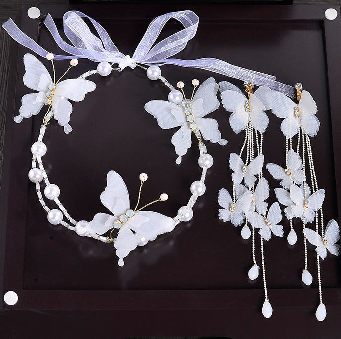 Korean Bride Flower Headwear Butterfly Hair Band Earrings Exceed Immortal Earrings Hair Decorate Suit Marry Wedding Dress Full Dress
Korean Bride Flower Headwear Butterfly Hair Band Earrings Exceed Immortal Earrings Hair Decorate Suit Marry Wedding Dress Full Dress