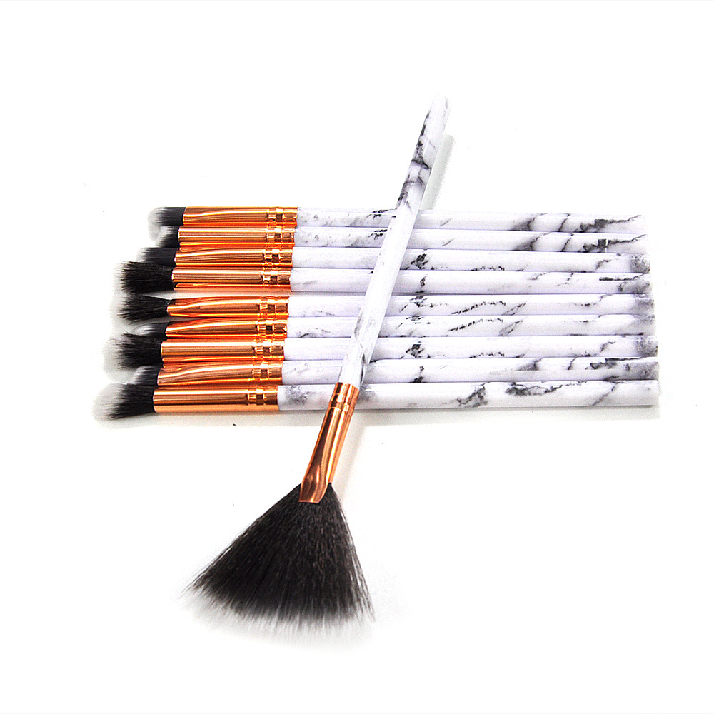 10PCS Makeup Brushes Tool Kit Eye Shadow Blending Brush Set Cosmetic Brushes Marble Eyebrow Synthetic Hair Make Up Brush Pinceles De Maquillaje