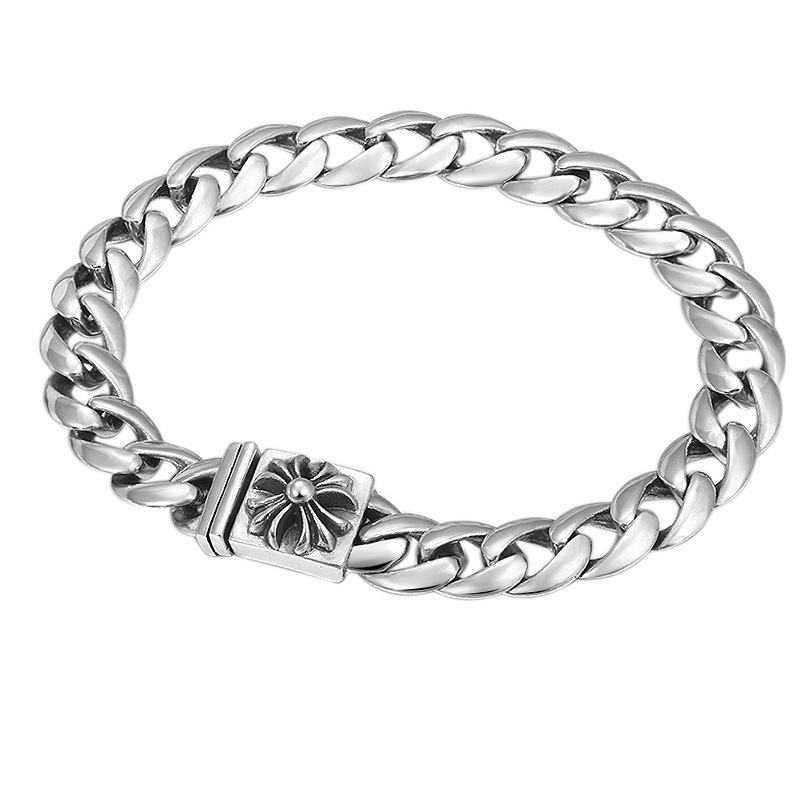 Gothic new 925 sterling silver handmade vintage jewelry American European antique silver crosses charm link chains designer men's bracelets, Black
Gothic new 925 sterling silver handmade vintage jewelry American European antique silver crosses charm link chains designer men's bracelets, Black